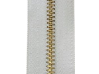 Cierre Bronce Color Blanco 20cm — MKS Mercería