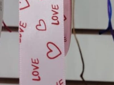 Cinta Decorativa Rosa ¨love¨ Con Corazones 2.5mm X Metro — MKS Mercería